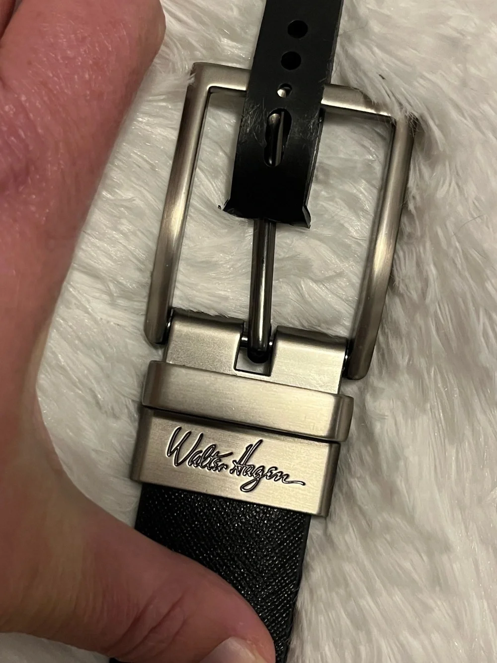 Walter Hagen 📿 NWT LG Black Men’s Belt Reversible to Brown with Gunmetal Buckle